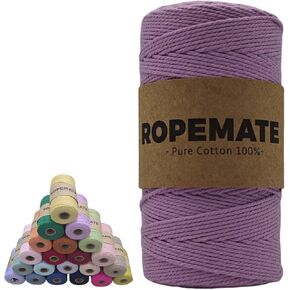 100% Cotton Macrame Cord 1.5mm x 186Yards Soft Twisted Cord Rope String Craft Cotton Twine Colorful Macrame Yarn Crochet Thread for Crochet Bag,Macramé Craft Supplies for Knitter, Crafter in Saudi Arabia