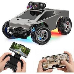 سيارات RC مع شاحنة تحكم عن بعد بكاميرا مع كاميرا FPV بدقة 720 بكسل عالية الدقة، سيارة تحكم عن بعد لجميع التضاريس مع بطارية قابلة للشحن بإضاءة LED، هدايا لعبة سيارة RC 1:28 للأطفال الأولاد والبنات in Kuwait