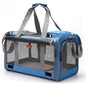19 بوصة طول × 10.5 بوصة عرض × 11.5 بوصة ارتفاع للقطط، حامل للكلاب للحيوانات الأليفة يصل وزنها إلى 20 رطل، قابل للغسل، ناعم الجوانب، حامل جرو للسفر قابل للطي. (أزرق) in Kuwait