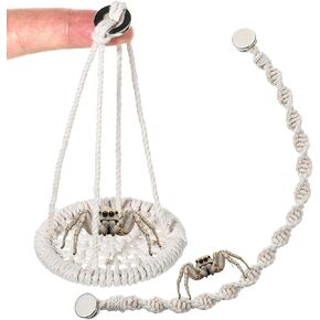 2 PCS Jumping Spider Rope Bridge Swings, Magnetic Mounting Jumping Spiders Climbing Rope, Braided Spider Twine Ladders Accessories for Pet Tiny Animals Enclosure Decorations in Kuwait
