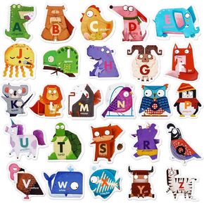 الحروف الأبجدية الحيوانية المغناطيسية 26 قطعة مغناطيس ABC لمرحلة ما قبل المدرسة تعلم التهجئة لطيف ألعاب الثلاجة للأطفال الصغار ألعاب التعلم هدية لعيد ميلاد عيد الميلاد يوم الأطفال in Kuwait