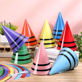 16-Piece Crayon Gnome Hat Set, Colorful Cone Hats for Halloween & Christmas, Elf Dwarf Costume Accessories for Cosplay, Fancy Dress Party Supplies in Kuwait
