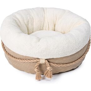 pesen Cat Bed & Small Dog Bed with Supportive Walls, Thick Bottom, Calming Donut Shape, Soft Durable Fabric, 20x20x10 Cat Beds for Indoor Cats in Kuwait