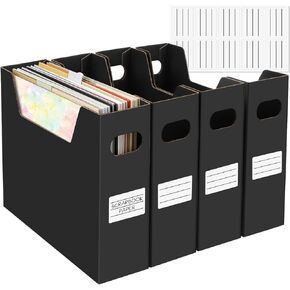 تخزين ورق القصاصات، 6 عبوات من منظم أوراق القصاصات مع 10 ملصقات ذاتية اللصق، منظم تخزين الورق مقاس 12 × 12 يحمل أكثر من 3000 ورقة، منظم الملفات للبطاقات، أوراق الفينيل، أوراق الحرف in Kuwait