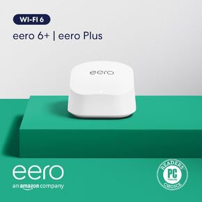 Amazon eero 6+ mesh wifi system - Supports internet plans up to a Gigabit, Coverage up to 4,500 sq. ft., Connect 75+ devices, 3-pack in Saudi Arabia