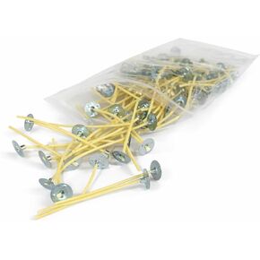 Votive Candle Wicks 80 Count – #2/0 Beeswax Coated Square Braid Cotton Wicks with Aluminum Base, 3" (64 mm), Candle Making Supplies in Saudi Arabia