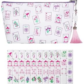 Mini Mahjong Tiles Set, American Mahjong Game Set with 160 0.96in Acrylic Tiles, 4 Racks and a Carrying Bag, Mahjong Accessories in Saudi Arabia