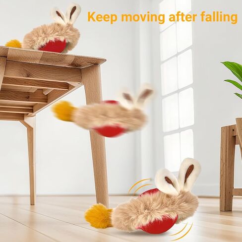 Interactive Cat Toys for Indoor Cats, Motion Activate Ca t Toy, Smart Kitten Rolling Ball Moving Ball Toys, Rechargeable Cat Ballfor Enrichment Exercise(Red) in Saudi Arabia