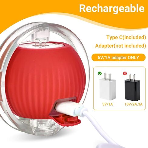 Interactive Cat Toys for Indoor Cats, Motion Activate Ca t Toy, Smart Kitten Rolling Ball Moving Ball Toys, Rechargeable Cat Ballfor Enrichment Exercise(Red) in Saudi Arabia