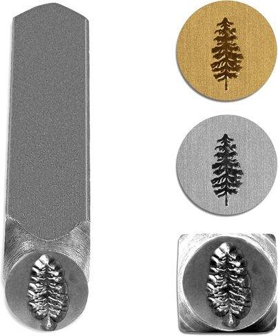 The Craft Guy Metal Stamp, 5/16 Inches (8mm) Tree Pattern Jewelry Metal Punch Stamping Tools, Alloy Steel Metal Stamping Tools for Jewelry Craft Stamping and Dog Tags Personalized (Tree 3) in Saudi Arabia