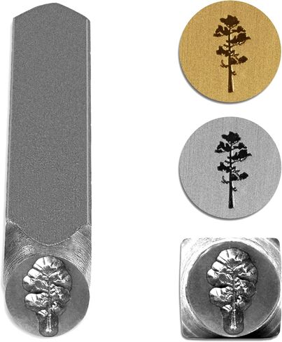 ختم معدني The Craft Guy، 5/16 بوصة (8 مم) أدوات ختم معدنية على شكل شجرة مجوهرات، أدوات ختم معدنية من سبائك الصلب لختم المجوهرات وعلامات الكلاب الشخصية (شجرة 3) in Kuwait
