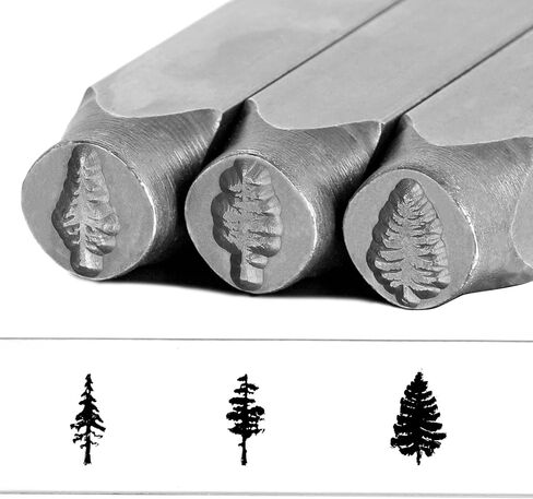 The Craft Guy Metal Stamp, 5/16 Inches (8mm) Tree Pattern Jewelry Metal Punch Stamping Tools, Alloy Steel Metal Stamping Tools for Jewelry Craft Stamping and Dog Tags Personalized (Tree 3) in Saudi Arabia