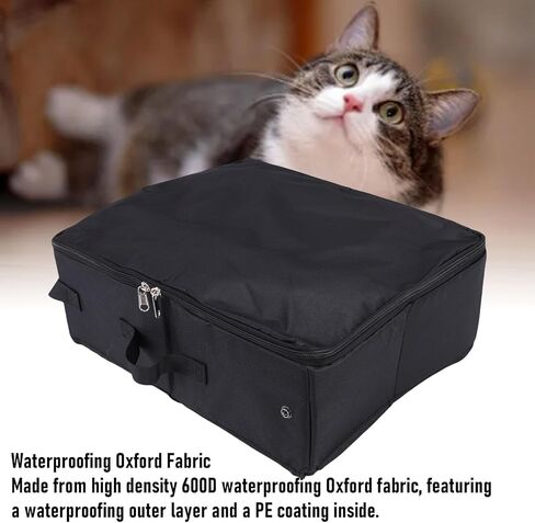 Tnfeeon Portable Cat Travel Litter Box, Large Capacity 600D Oxford Fabric Foldable Kitty Litter Tray with Drawstring Closure, for Pet Food Storage Camping Laundry in Saudi Arabia