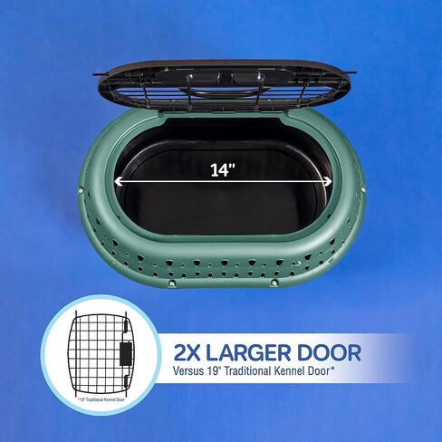 Load Pet Carrier Cat Kennel, 19" Length, for Pets up to 10 lb, Green in Saudi Arabia