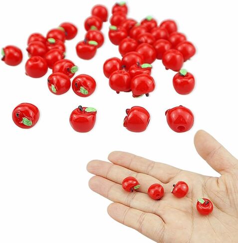 40 PCS Red Miniature Resin Apples Tiny Plastic Apples Bulk Resin Fruit 0.47 inch for Photography Props Home Kitchen Table in Saudi Arabia