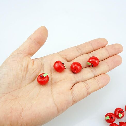 40 PCS Red Miniature Resin Apples Tiny Plastic Apples Bulk Resin Fruit 0.47 inch for Photography Props Home Kitchen Table in Saudi Arabia