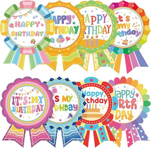 240 Pcs Happy Birthday Badge Stickers, It's My Birthday Stickers for Kid Home Classroom Easter Decorations (2.8×3.7 inch) in Saudi Arabia