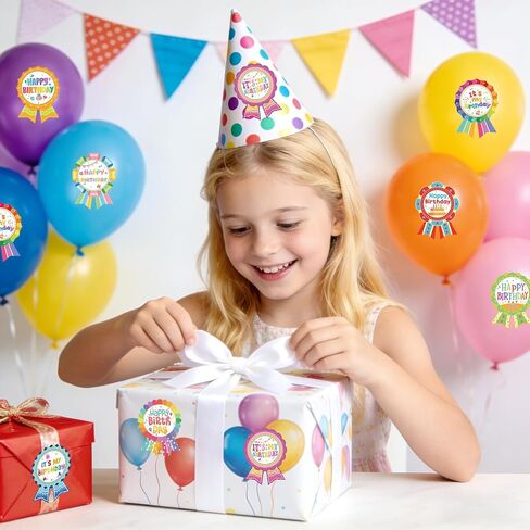 240 Pcs Happy Birthday Badge Stickers, It's My Birthday Stickers for Kid Home Classroom Easter Decorations (2.8×3.7 inch) in Saudi Arabia