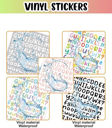 4144 Pcs Alphabet Stickers 37 Sheets Small Letter Stickers,0.5'' Self-Adhesive Vinyl Waterproof Alphabet Number,Labels DIY Crafts Art Making,Windows, Doors, Signs,Notebook (Colorful) in Saudi Arabia
