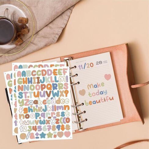 4144 Pcs Alphabet Stickers 37 Sheets Small Letter Stickers,0.5'' Self-Adhesive Vinyl Waterproof Alphabet Number,Labels DIY Crafts Art Making,Windows, Doors, Signs,Notebook (Colorful) in Saudi Arabia