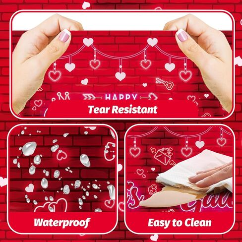MEHOFOND 3 عبوات من مفارش المائدة Galentines Day، يمكن التخلص منها من البلاستيك القابل للتصرف من Galentines Gang Party Table Cloth مستطيل 54x108 بوصة، غطاء طاولة لفتاة نيون حمراء وردية لحفلات يوم Galentines in Saudi Arabia
