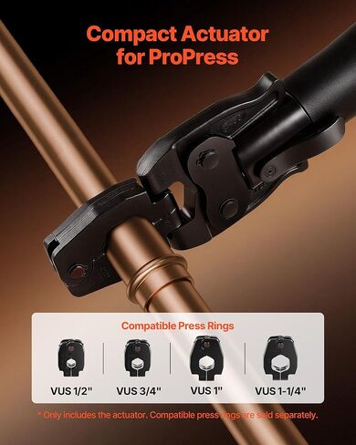 VEVOR Press Actuator for Compact Series Press Tools, Compatible with 1/2", 3/4", 1" & 1-1/4" Press Rings for ProPress Copper Pipes - Works with 24KN Press Tools (Ring NOT Included) in Saudi Arabia