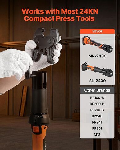 VEVOR Press Actuator for Compact Series Press Tools, Compatible with 1/2", 3/4", 1" & 1-1/4" Press Rings for ProPress Copper Pipes - Works with 24KN Press Tools (Ring NOT Included) in Saudi Arabia