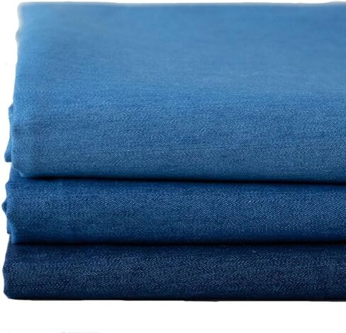 قماش الدنيم من The Yard، نسيج مرن 14oz، قماش قطني نقي مغسول باللون الأزرق بعرض 145 سم/57 بوصة (الحجم: 2 ياردة، اللون: أزرق) in Saudi Arabia