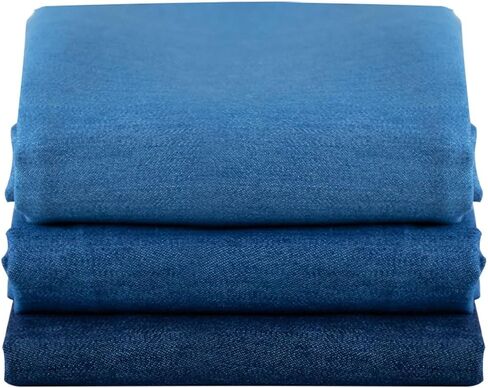 قماش الدنيم من The Yard، نسيج مرن 14oz، قماش قطني نقي مغسول باللون الأزرق بعرض 145 سم/57 بوصة (الحجم: 2 ياردة، اللون: أزرق) in Saudi Arabia