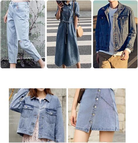قماش الدنيم من The Yard، نسيج مرن 14oz، قماش قطني نقي مغسول باللون الأزرق بعرض 145 سم/57 بوصة (الحجم: 2 ياردة، اللون: أزرق) in Saudi Arabia