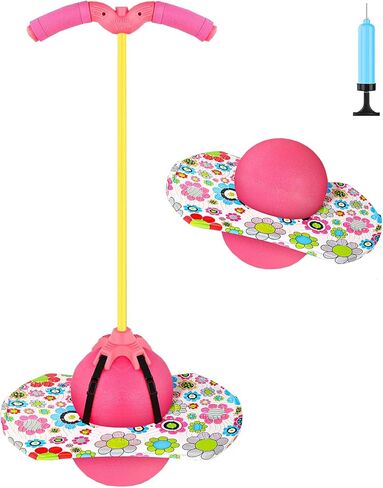 Christoy Pogo Ball with Handles for Kids & Adults, Balance Bounce Ball, Trick Board for Girls and Boys Ages 6 and up (Pink-Colourful) in Saudi Arabia
