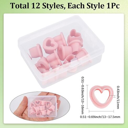 SUNNYCLUE 1 Box 12Pcs 12 Styles Heart Clay Earring Cutters Valentines Polymer Clay Cutters Plastic Love Heart Shapes Pressed Cutting Molds Tool Set for Jewelry Making Earrings Adults Supplies in Saudi Arabia