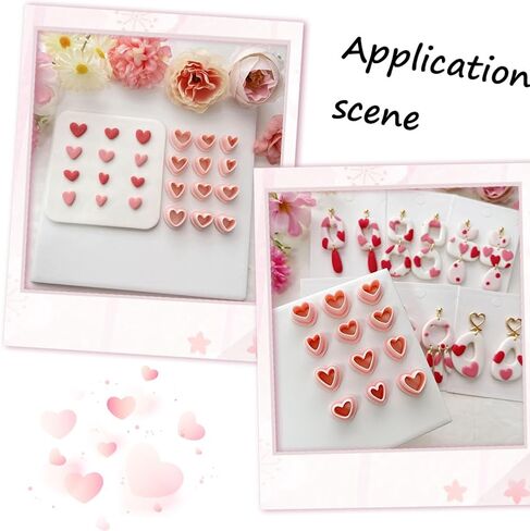 SUNNYCLUE 1 Box 12Pcs 12 Styles Heart Clay Earring Cutters Valentines Polymer Clay Cutters Plastic Love Heart Shapes Pressed Cutting Molds Tool Set for Jewelry Making Earrings Adults Supplies in Saudi Arabia
