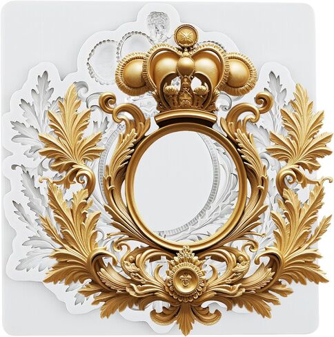 Vintage Photo Frame Mold Baroque Lace Mirror Frame Silicone Mold Picture Frames Polymer Clay Molds for DIY Crafts Epoxy Resin Casting Air Dry Polymer Clay Plaster Jewelry Making in Saudi Arabia