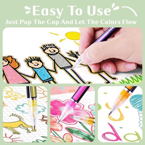 Colored Gel Pens Set for Coloring, 36 Colors Glitter Gel Pens, Fine Point Gel Pens Colored Set for Adult Coloring Books, Journal Pen Markers for Journaling Supplies, Writing Drawing Taking Office Home in Kuwait