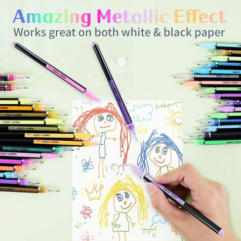 Colored Gel Pens Set for Coloring, 36 Colors Glitter Gel Pens, Fine Point Gel Pens Colored Set for Adult Coloring Books, Journal Pen Markers for Journaling Supplies, Writing Drawing Taking Office Home in Kuwait