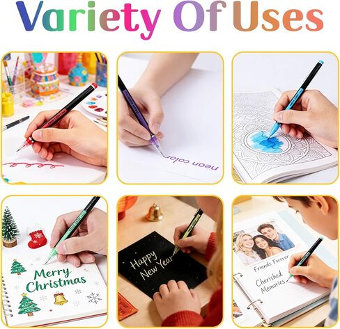 Colored Gel Pens Set for Coloring, 36 Colors Glitter Gel Pens, Fine Point Gel Pens Colored Set for Adult Coloring Books, Journal Pen Markers for Journaling Supplies, Writing Drawing Taking Office Home in Kuwait