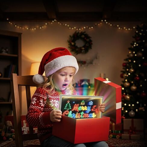 Valentine’s Day LED Drawing Board for Kids Teens with Abyss Effect, Comes with 5 Acrylic Markers & Stand, Perfect Christmas & Birthday Gift for Young Artists in Saudi Arabia