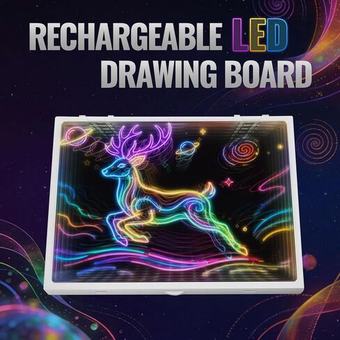 Valentine’s Day LED Drawing Board for Kids Teens with Abyss Effect, Comes with 5 Acrylic Markers & Stand, Perfect Christmas & Birthday Gift for Young Artists in Saudi Arabia