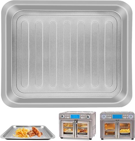 Air Fryer Drip Pan for Emeril Lagasse Dual Zone 360 Air Fryer Oven 25 QT Extra Large, 14''×12'' Steel Air Fryer Tray Accessories Grill Plate Crisper Plate Replacement Parts Rack in Saudi Arabia
