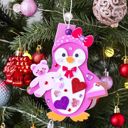 Winlyn 24 مجموعات عيد الحب البطريق الحلي الزينة DIY عيد الحب الحرفية مجموعات متنوعة البطريق على شكل ملصقات عيد الحب القلب للأطفال أنشطة الفصول الدراسية تبادل الهدايا in Saudi Arabia
