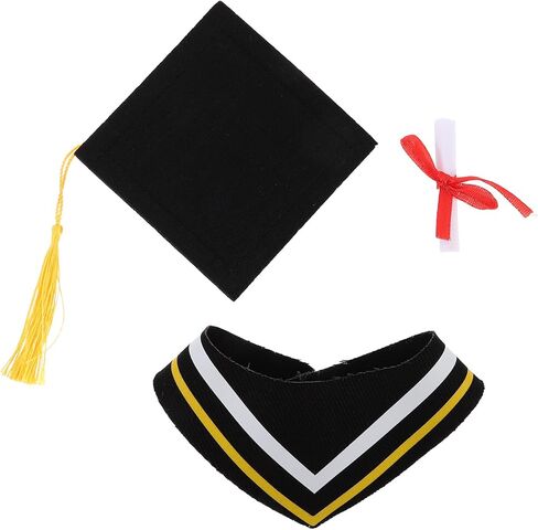 ملابس التخرج من LOGOFUN على شكل حيوانات محشوة من القطيفة تناسب زي دمية Grad مع غطاء وشاح للتمرير من أجل هدايا الحفلات - أصفر in Kuwait