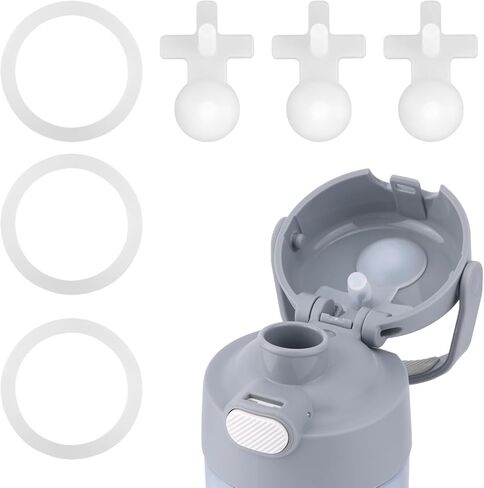 3pcs Replacement Leak Stopper with 3pcs Sealing O-Ring for Thermos Funtainer 16 Oz Stainless Steel Vacuum Insulated Bottle, Durable Silicone Gasket & Lid Plug Set (Transparent) in Saudi Arabia