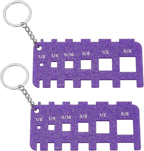 PH PandaHall 2-Pack Purple Acrylic Micro Locs Sizing Tool Knitting Gauge Ruler Wicks Sizing Tool Dreadlock Hair Accessory for Hair Styling DIY Braiding Christmas Halloween Salon Decoration in Kuwait