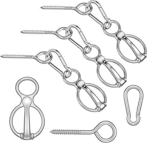 3 Sets Horse Tie Ring with Eye Bolt and Snaps Saddle, Heavy Duty Carbon Steel Horse-Tack Training Equipment - Safe Blocker Ring Horse Accessories and Supplies (Silver) in Saudi Arabia