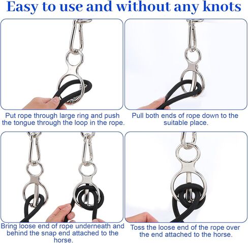 3 Sets Horse Tie Ring with Eye Bolt and Snaps Saddle, Heavy Duty Carbon Steel Horse-Tack Training Equipment - Safe Blocker Ring Horse Accessories and Supplies (Silver) in Saudi Arabia