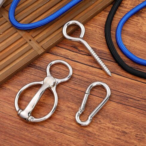 3 Sets Horse Tie Ring with Eye Bolt and Snaps Saddle, Heavy Duty Carbon Steel Horse-Tack Training Equipment - Safe Blocker Ring Horse Accessories and Supplies (Silver) in Saudi Arabia