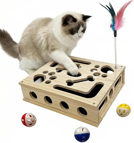 صندوق إثراء لغز الخدش للقطط، صندوق إثراء مبرد أظافر القطط، ورق الصنفرة، لعبة علاج القطط التفاعلية، خالية من الإجهاد، الخدوش التي تقليم الأظافر in Kuwait