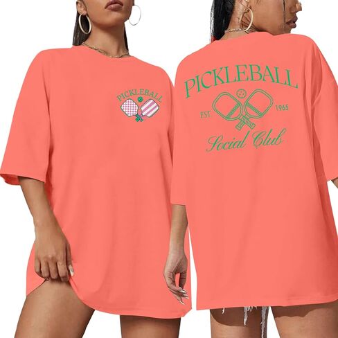 قميص Pickleball Women Funny كبير الحجم المخلل Te-Shirt T-Shirt Fan Tee Tops Short Sleeve Tops in Saudi Arabia