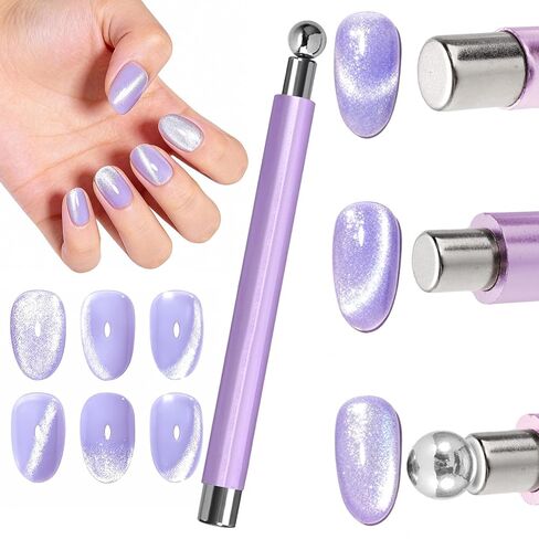 DANNEASY Cat Eye Magnet for Nails, 3 in 1 Cat Eye Nail Magnet Gel Magnetic Nail Polish Design Tool Multifunctional Manicure Tools for DIY Home & Salon - Red in Saudi Arabia